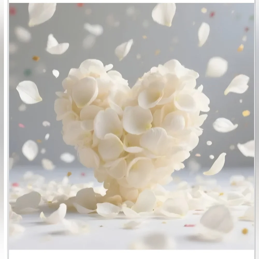 NEW ELEGANT LARGE DECORATIVE ARTIFICIAL WHITE ROSE PETALS 1000 PIECE PACKAGE